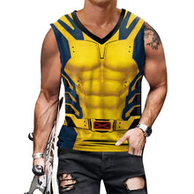 Cargar imagen en el visor de la galería, Adults Superhero Deadpool Wolverine Cosplay Vest Comic Compression Sleeveless Shirts Halloween Costumes Party Tops Males
