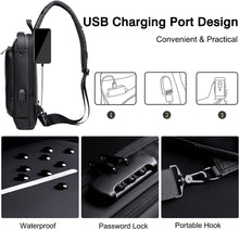 Charger l&#39;image dans la galerie, Bolsa Antirrobo Crossbody  ,con carga USB  Mochila de hombro, impermeable Bolsas con cerradura de combinación
